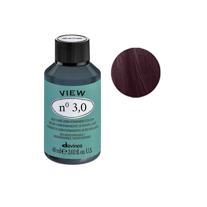Davines, View, Hair Colouring Cream Toner, 3.0 Dark Brown, 60 ml - Teknashop Ltd