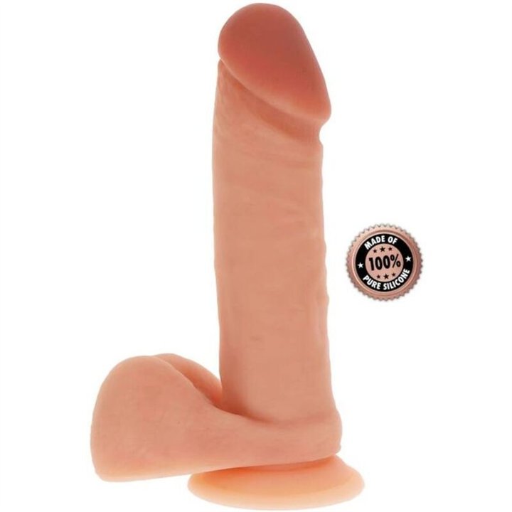 GET REAL - SILICONE DILDO 20,5 CM W BALLS SKIN - D-234599 - Teknashop Ltd