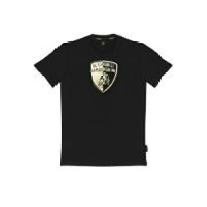 LAMBORGHINI SIZE L T-SHIRT TWO SIDES LOGO BLACK - LCSWB7G8-100-XL - Teknashop Ltd
