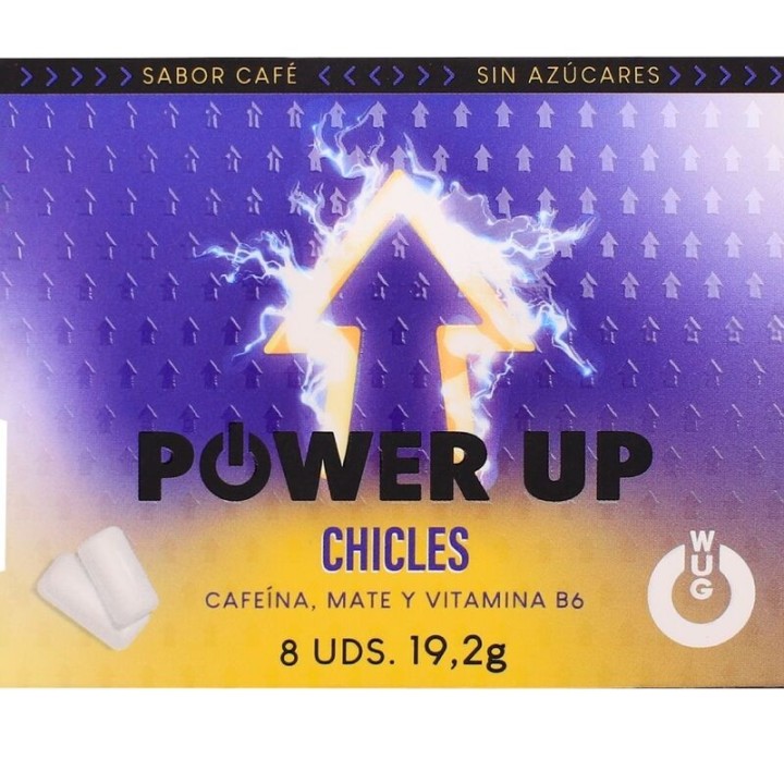 WUG Power Up - Energy Chewing Gum for Concentration and Endurance BLISTER 8 UNITS - D-246178 - Teknashop Ltd