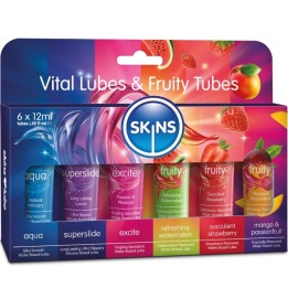 SKINS - VITAL & FRUITY LUBES KIT LUBRICANTS 6 x 12 ML - D-244885 - Teknashop Ltd
