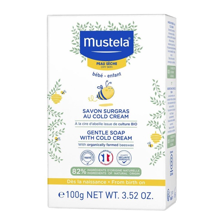 Mustela, Cold Cream, Natural Beeswax, Gentle Cleansing, Soap Bar, 100 g - Teknashop Ltd