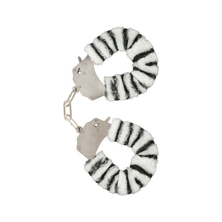 TOYJOY - FURRY FUN CUFFS BONDAGE ZEBRA - D-222128 - Teknashop Ltd