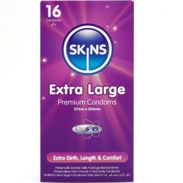 SKINS - EXTRA LARGE PREMIUM CONDOMS PACK 16 - D-244415 - Teknashop Ltd