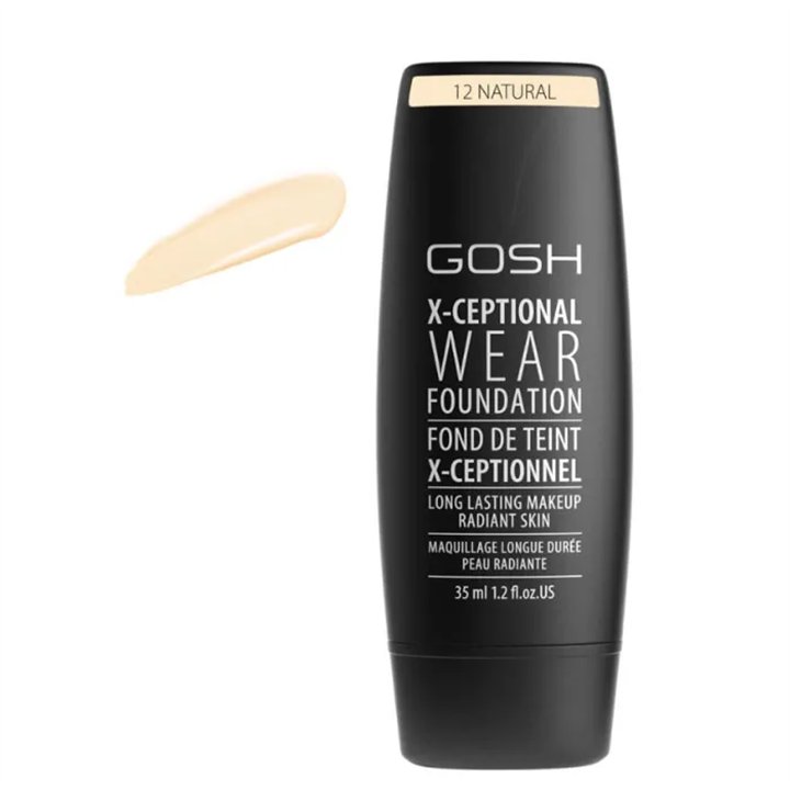 Gosh X-Ceptional Wear Foundation Long Lasting Makeup 12 Natural 35ml - unisex - Teknashop Ltd