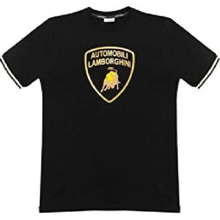 LAMBORGHINI SIZE M MENS3D GOLD LOGO T-SHIRT BLACK - LCSWB7S2-100-M - Teknashop Ltd