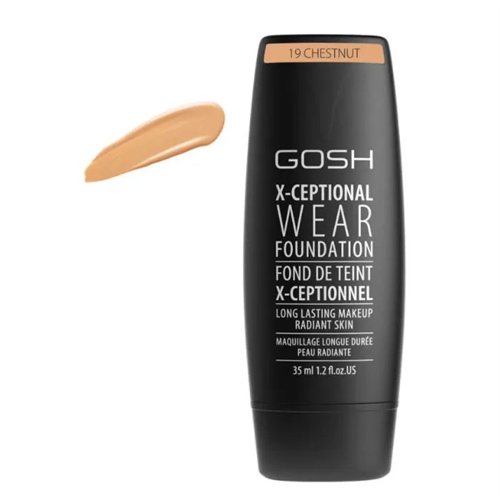 Gosh X-Ceptional Wear Foundation Long Lasting Makeup 19 Chestnut 35ml - unisex - Teknashop Ltd