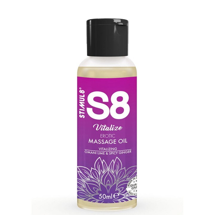 STIMUL8 - S8 VITALIZE EROTIC MASSAGE OIL LIME 50 ML - D-243747 - Teknashop Ltd