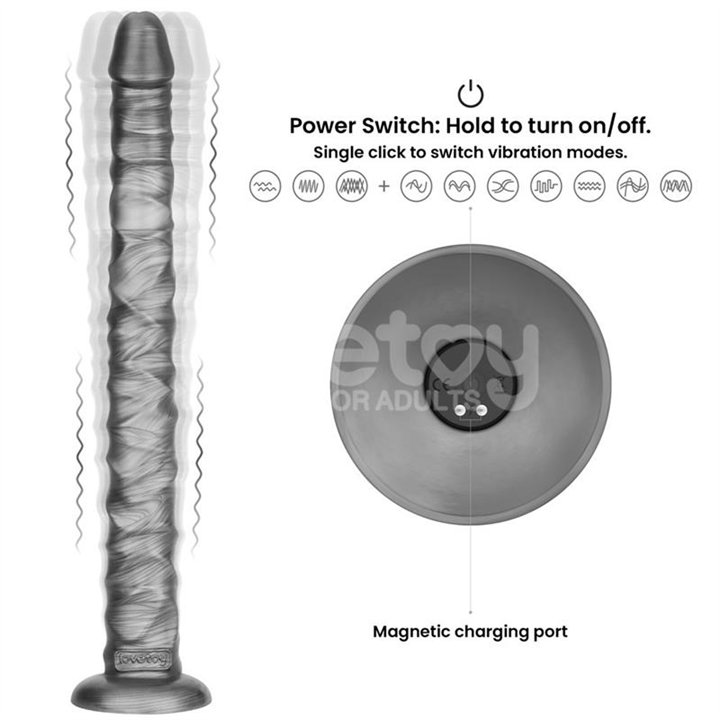 Vibrax Slider Anal DIldo with Vibration King Sized 16 - LO-LV121203 - Teknashop Ltd