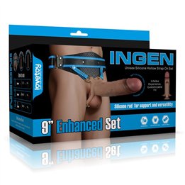 Ingen Adjustable Strap On with Hollow Dildo 9 Enhanced Set L/XL/2XL - LO-LV415011B - Teknashop Ltd