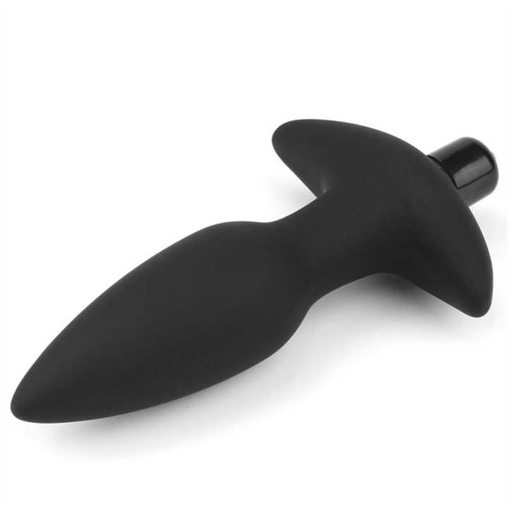 Butt Plug Fantasy Plug with Vibration Black - LO-LV2604 - Teknashop Ltd