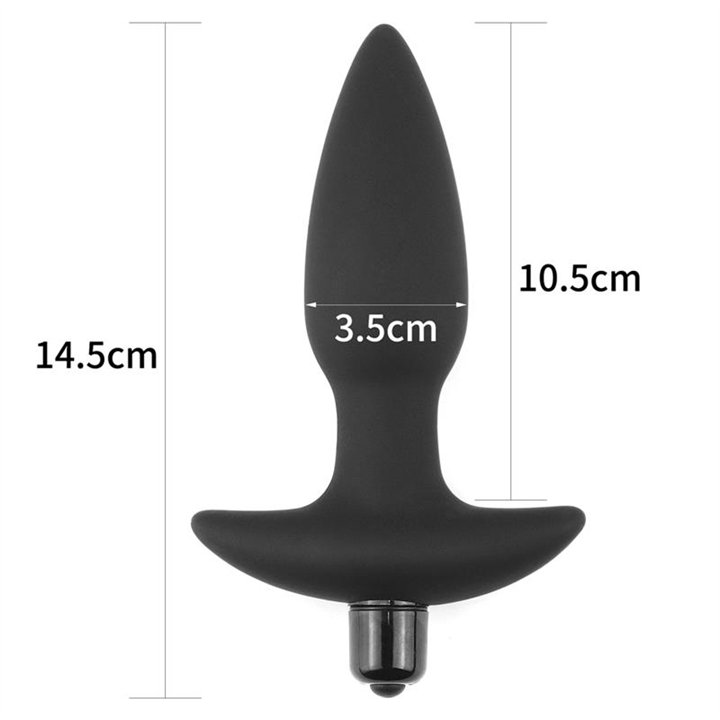 Butt Plug Fantasy Plug with Vibration Black - LO-LV2604 - Teknashop Ltd
