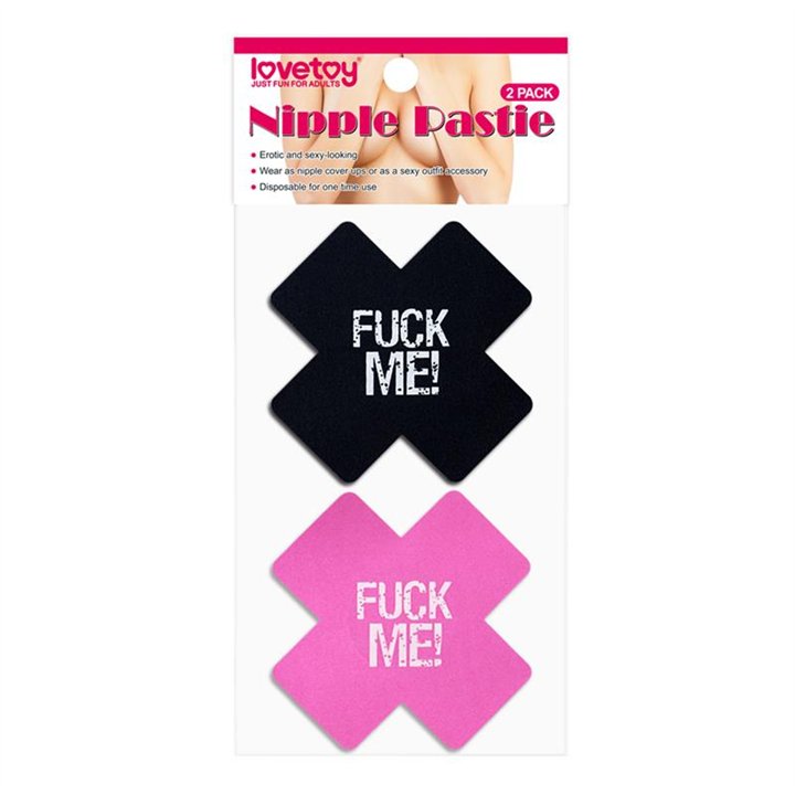 Pack Nipple Covers Cross Black and Pink FUCK ME - LO-LV763008 - Teknashop Ltd