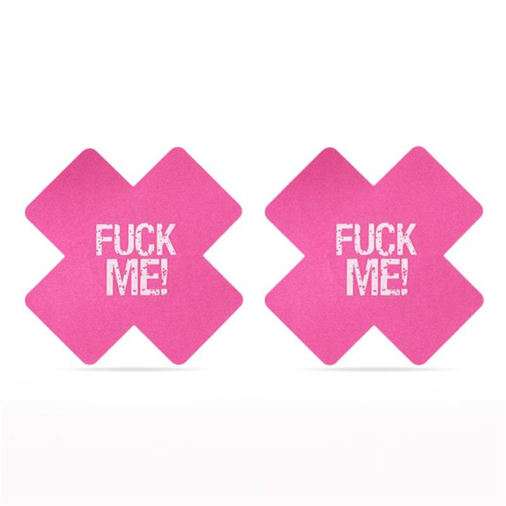 Pack Nipple Covers Cross Black and Pink FUCK ME - LO-LV763008 - Teknashop Ltd