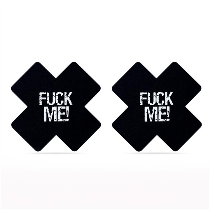Pack Nipple Covers Cross Black and Pink FUCK ME - LO-LV763008 - Teknashop Ltd