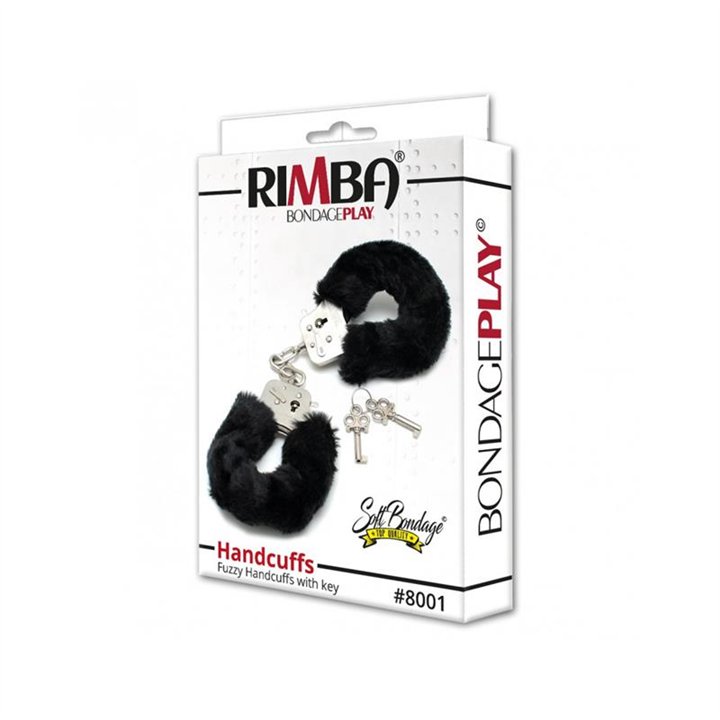 Police cuffs with Black Fur-Adjustable - R8001 - Teknashop Ltd