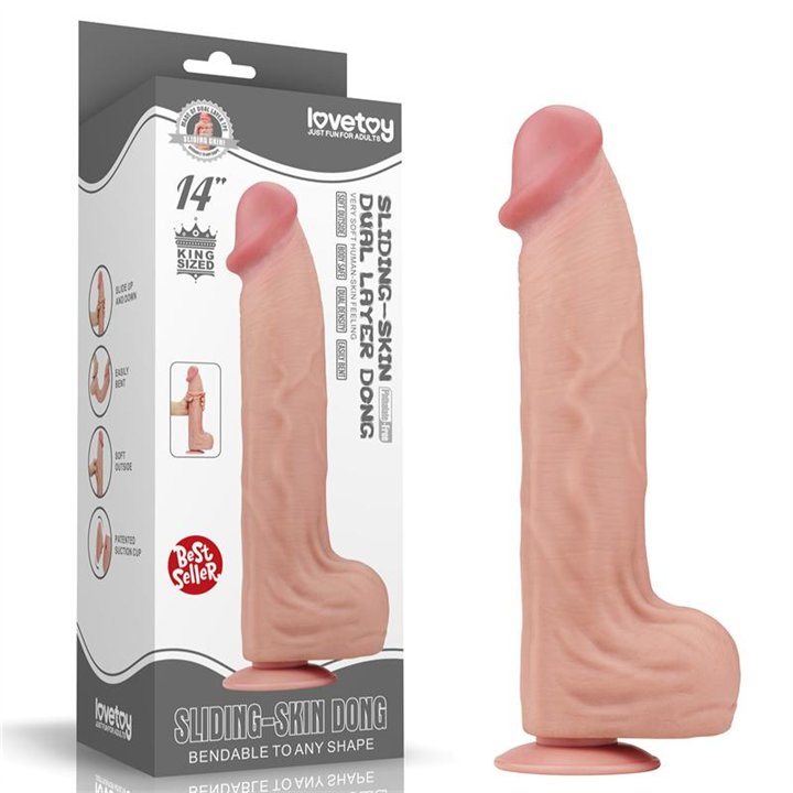 Dildo Dual Layer Sliding Skin 14 - LO-LV317054 - Teknashop Ltd