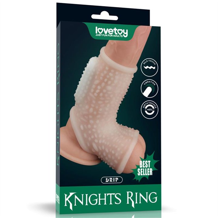 Penis and testicles sleeve with vibration Drip Knights - LO-LV343116 - Teknashop Ltd