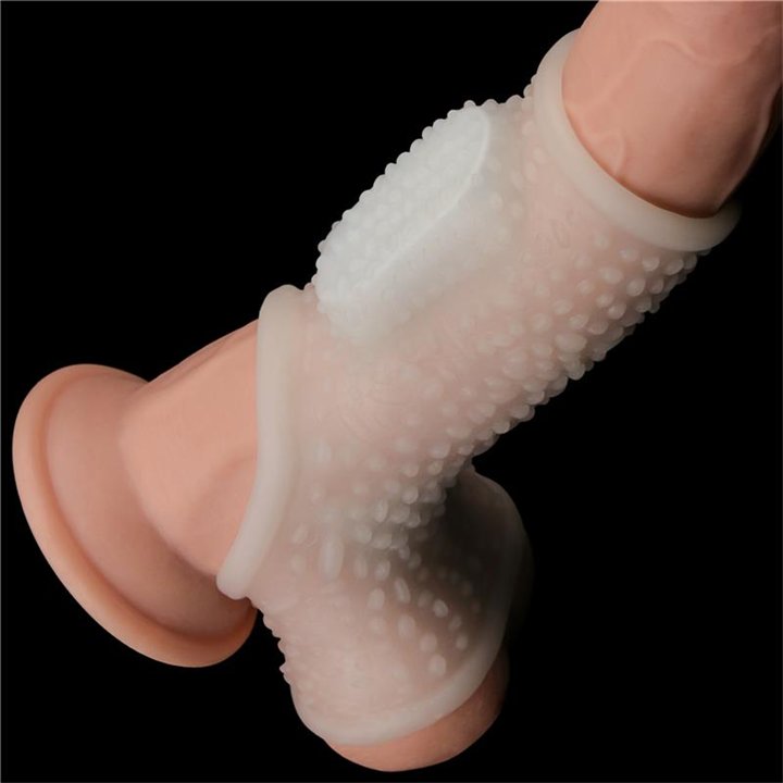 Penis and testicles sleeve with vibration Drip Knights - LO-LV343116 - Teknashop Ltd