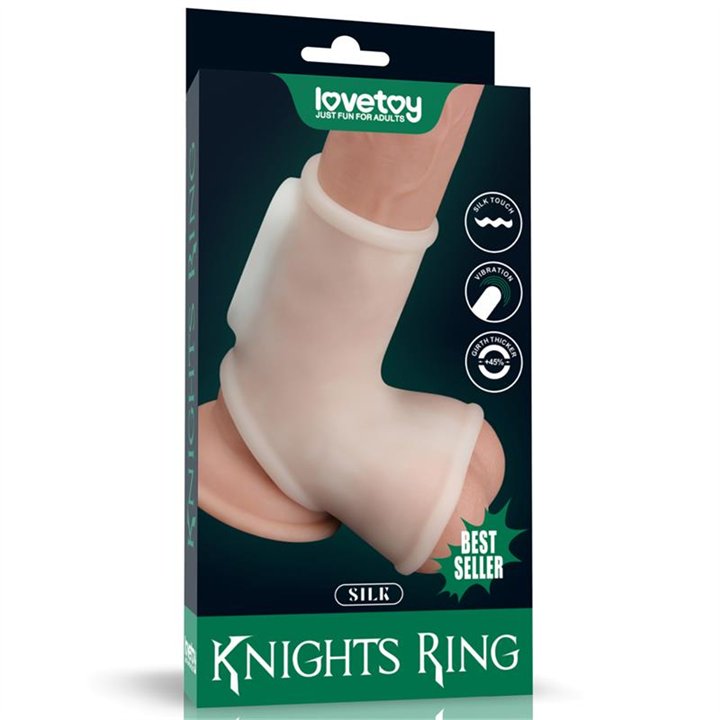 Penis and Testicles Sleeve with Vibration Silk Knights - LO-LV343115 - Teknashop Ltd