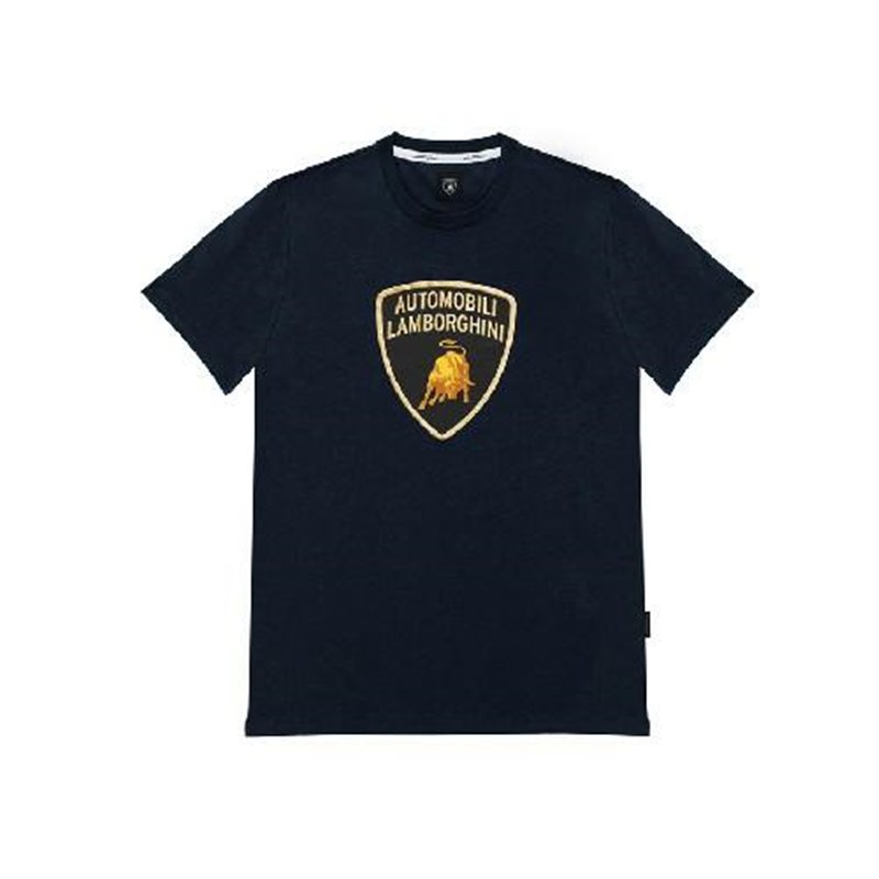 LAMBORGHINI SIZE L MENSCLASSIC BIG LOGO T-SHIRT BLUE