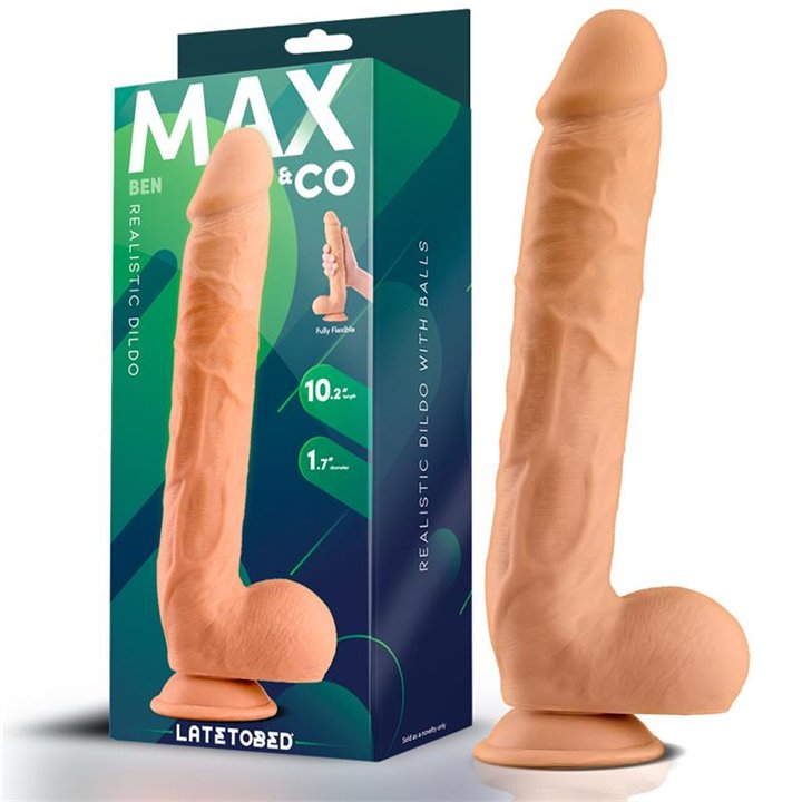 Ben Realistic Dildo with Testicles 10.2 Flesh - MX-717 - Teknashop Ltd