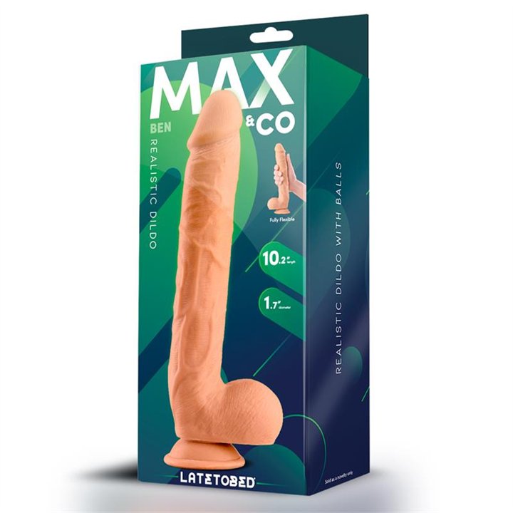 Ben Realistic Dildo with Testicles 10.2 Flesh - MX-717 - Teknashop Ltd