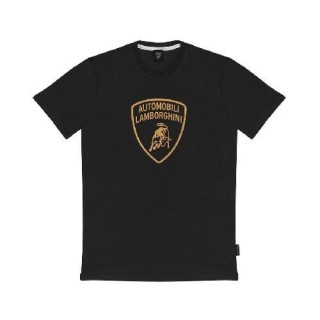 LAMBORGHINI SIZE XL MENS BIG SHIELD TEE BLACK - LCSWB7T2-100-XL - Teknashop Ltd