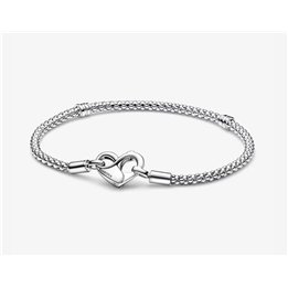 PANDORA JEWELRY Mod. MOMENTS STUDDED CHAIN BRACELET WITH HEART CLASP - WW.592453C00-19 - Teknashop Ltd