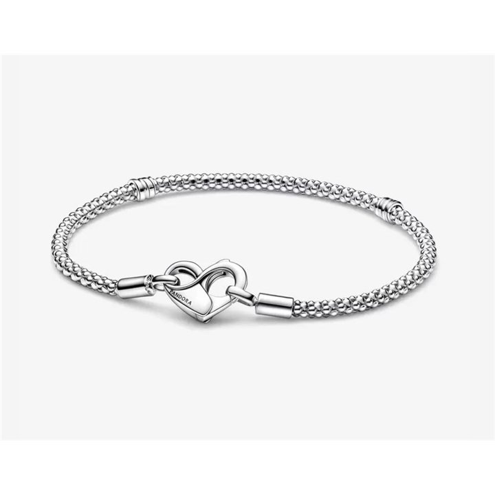 PANDORA JEWELRY Mod. MOMENTS STUDDED CHAIN BRACELET WITH HEART CLASP - WW.592453C00-19 - Teknashop Ltd
