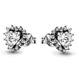 PANDORA JEWELRY Mod. TIMELESS SPARKLING HEART HALO STUD EARRINGS - WW.293097C01 - Teknashop Ltd