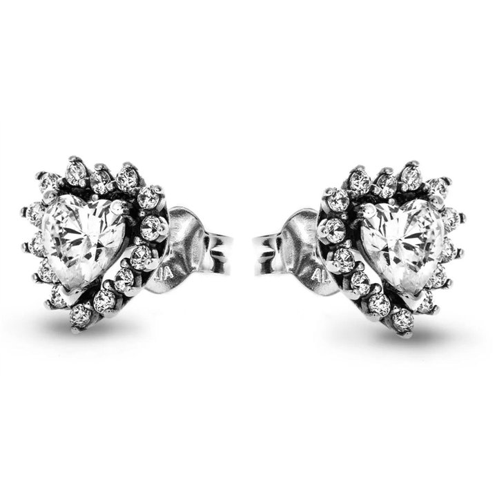 PANDORA JEWELRY Mod. TIMELESS SPARKLING HEART HALO STUD EARRINGS - WW.293097C01 - Teknashop Ltd