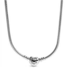 PANDORA Mod. MOMENTS HEART CLASP SNAKE CHAIN NECKLACE - WW.393091C00-45 - Teknashop Ltd