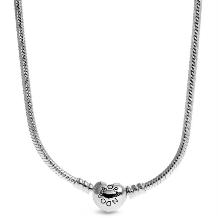 PANDORA Mod. MOMENTS HEART CLASP SNAKE CHAIN NECKLACE - WW.393091C00-45 - Teknashop Ltd