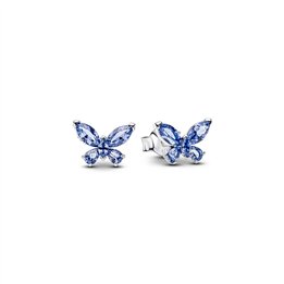 PANDORA Mod. BLUE SPARKLING BUTTERFLY STUD EARRINGS - WW.294230C01 - Teknashop Ltd