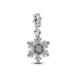 PANDORA CHARMS Mod. OPALESCENT SNOWFLAKE DOUBLE DANGLE - WW.794142C01 - Teknashop Ltd