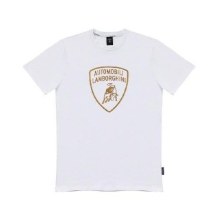 LAMBORGHINI SIZE M MENSBIG SHIELD TEE WHITE - LCSWB7T2-200-M - Teknashop Ltd