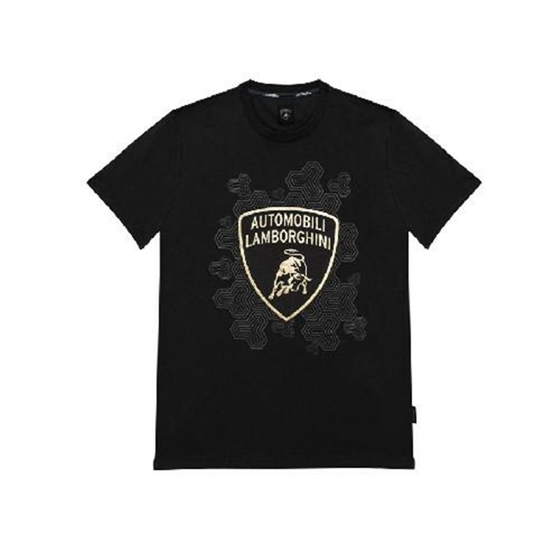 LAMBORGHINI SIZE XL MENS T-SHIRT ARTISTIC SHIELD BLACK