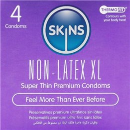 SKINS - LATEX-FREE CONDOMS XL PACK OF 4 - D-245915 - Teknashop Ltd
