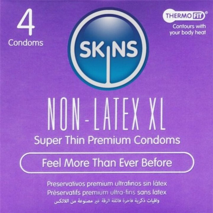 SKINS - LATEX-FREE CONDOMS XL PACK OF 4 - D-245915 - Teknashop Ltd