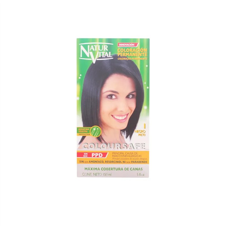 Naturaleza Y Vida Coloursafe Permanent Black Color 1 150ml - unisex - Teknashop Ltd