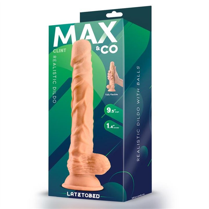 Clint Realistic Dildo with Testicles Flesh 9.5 - MX-700 - Teknashop Ltd