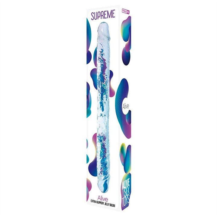 Supreme Double Dildo 38.5 cm Clear - A-20750 - Teknashop Ltd