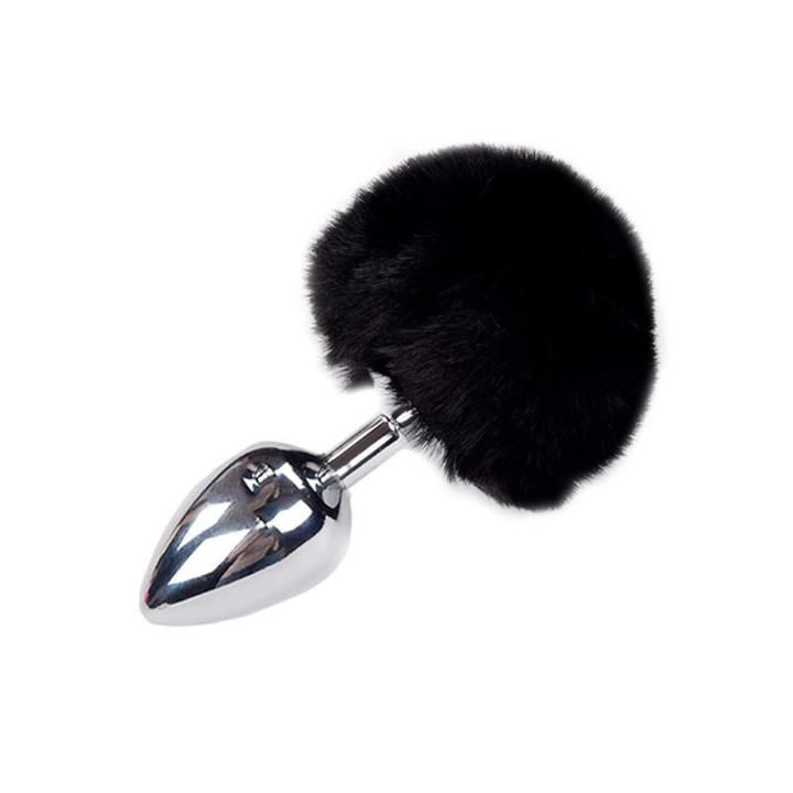 Metal Anal Plug with Pompon L - A-70383 - Teknashop Ltd