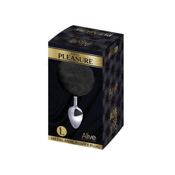 Metal Anal Plug with Pompon L - A-70383 - Teknashop Ltd
