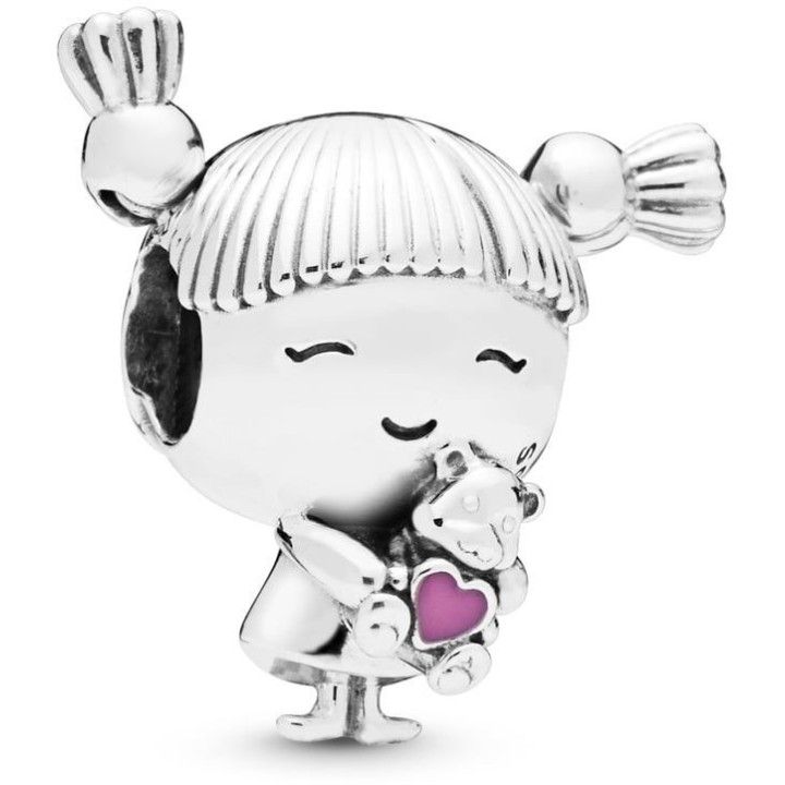 PANDORA Mod. MOMENTS LITTLE GIRL CHARM WITH PINK ENAMEL - WW.798016EN160 - Teknashop Ltd