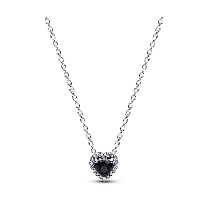 PANDORA JEWELRY Mod. ELEVATED BLACK HEART NECKLACE - 45 CM - WW.398425C03-45 - Teknashop Ltd
