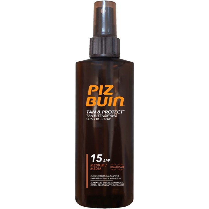 Piz Buin, Tan & Protect, Accelerates Natural Tanning, Tanning Oil, SPF15, 150 ml - Teknashop Ltd