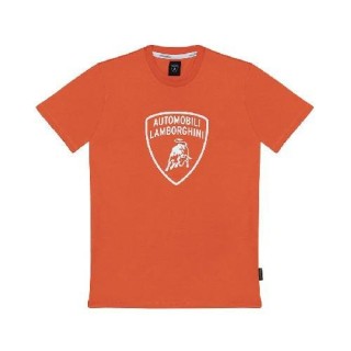 LAMBORGHINI SIZE M MENSBIG SHIELD TEE ORANGE - LCSWB7T2-450-M - Teknashop Ltd