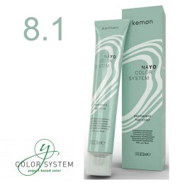 Kemon, Nayo 8 Hair Color, Permanent Hair Dye, 8.1 Light Ash Blonde, 50 ml - Teknashop Ltd
